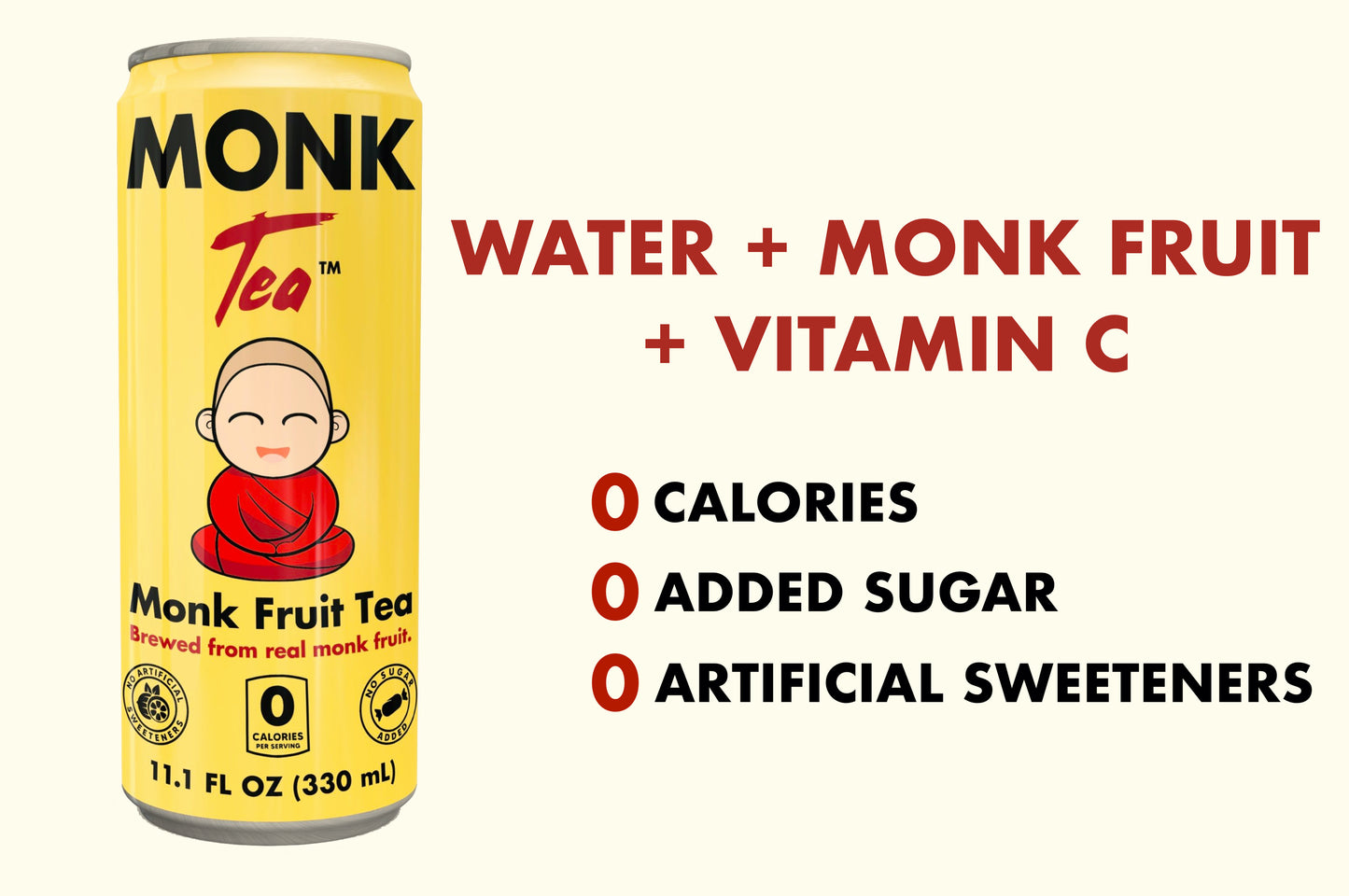 Monk Fruit Tea: Pack of 12 Cans